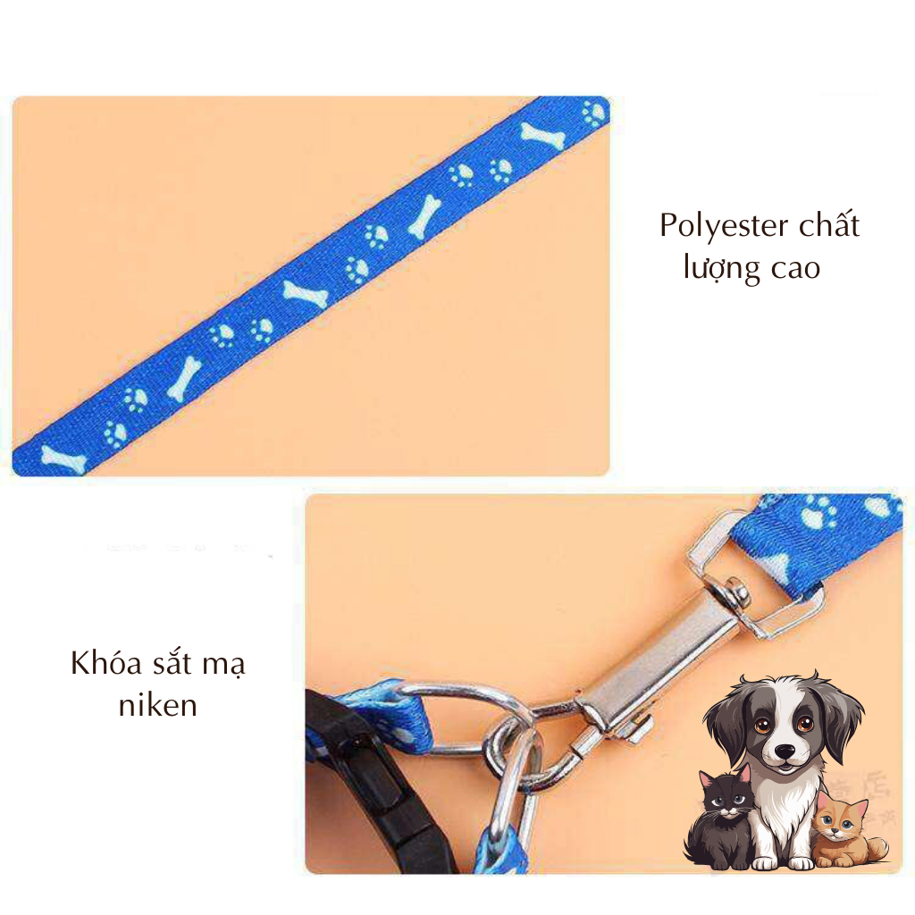 Dây dắt ECOPETS dắt chó mèo đi dạo nhiều màu sắc đáng yêu cho chó mèo xích cho thú cưng dưới 5kg 1x120cm