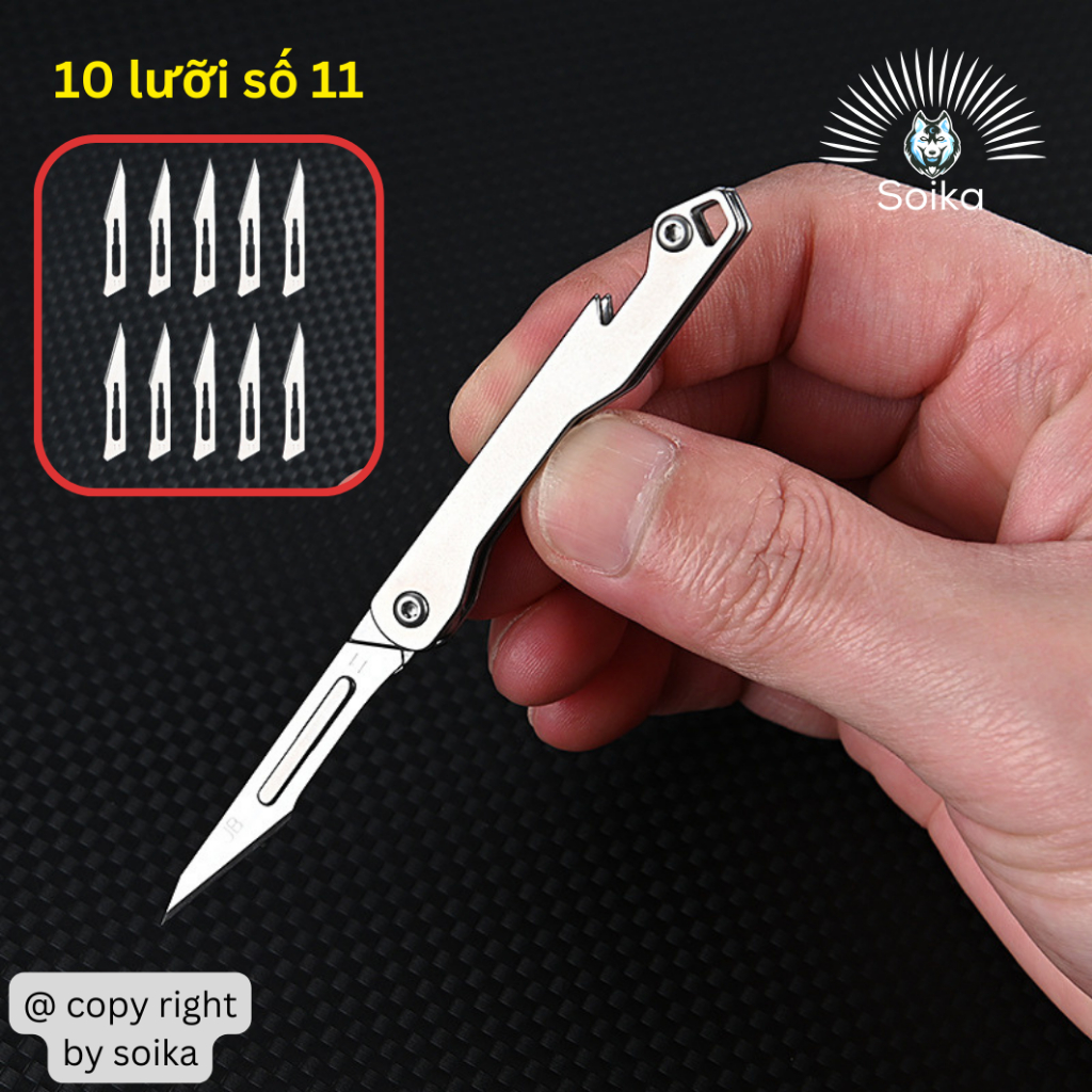 Dao Tiện Ích Bằng Thép Không Gỉ Lưỡi Số 11 Soika SK-P09