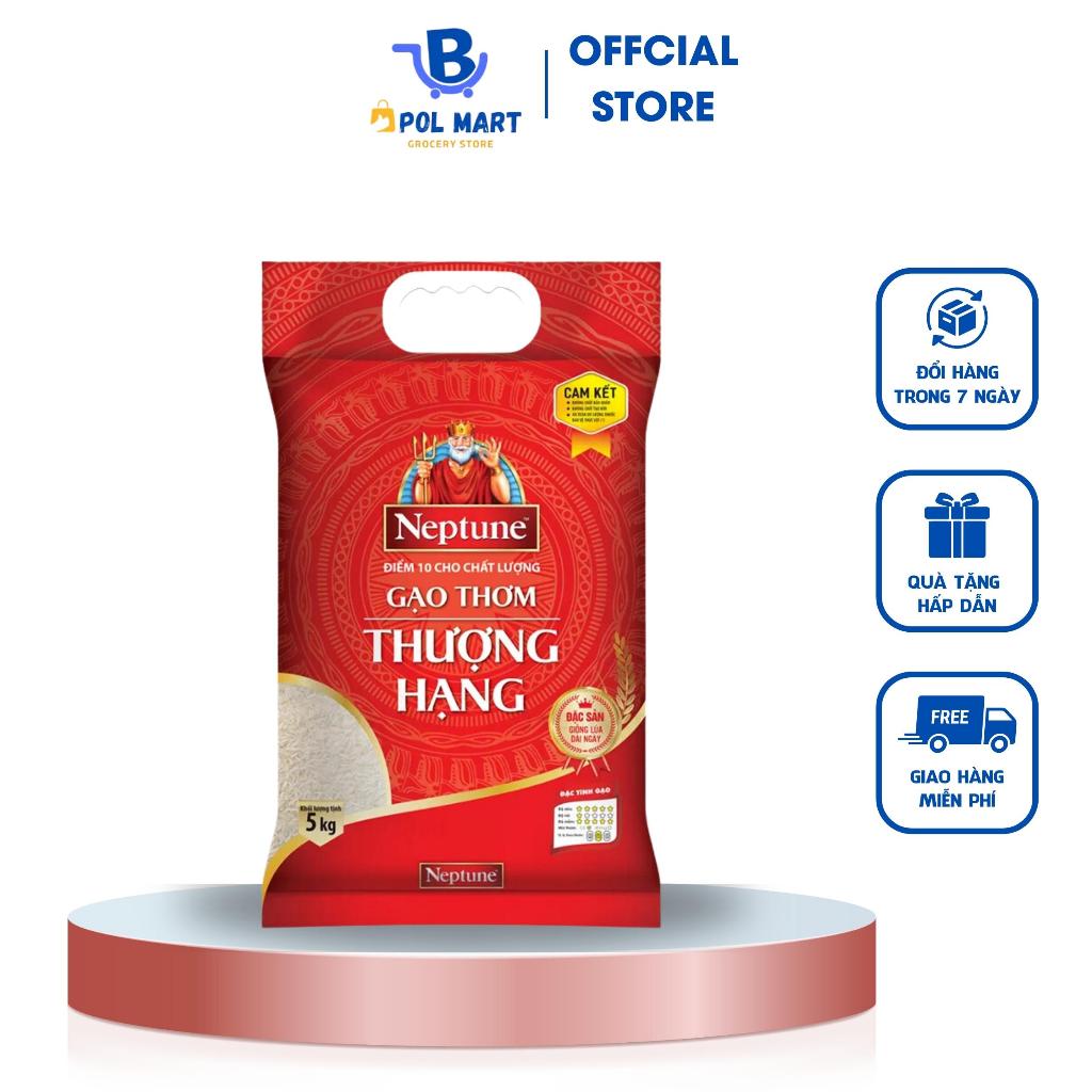 (Mã NSF02P130 giảm 30K) gạo ngon thơm thượng hạng Neptune Túi 5kg POL MART
