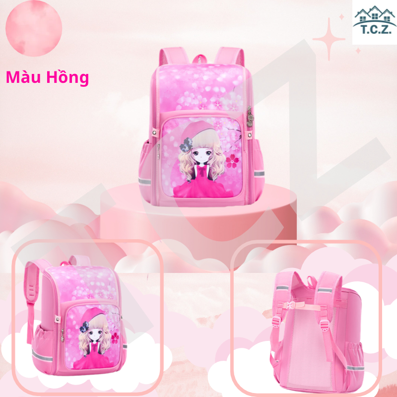 Nhiều Mẫu Balo Chống Gù - Balo Cặp Đi Học Công Chúa Nhiều Ngăn Cho Bé Đựng Sách Vở Tiểu Học Loại Cao Cấp Siêu Nhẹ.