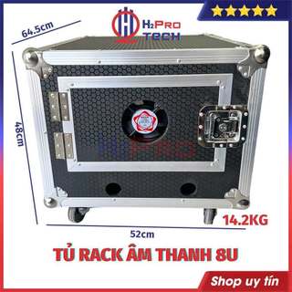Tủ Rack Âm Thanh 8U Dày Dặn 4 Bánh Xe - Cánh Cửa - Quạt Làm Mát, Tủ Máy Âm Thanh Nhỏ Gọn Bảo Vệ Thiết Bị - H2Pro Tech