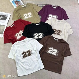 Áo thun nữ tay ngắn cổ tròn thêu số 22 hàng Quảng Châu chất cotton mát đẹp, áo phông baby tee mùa hè hàn quốc 238473