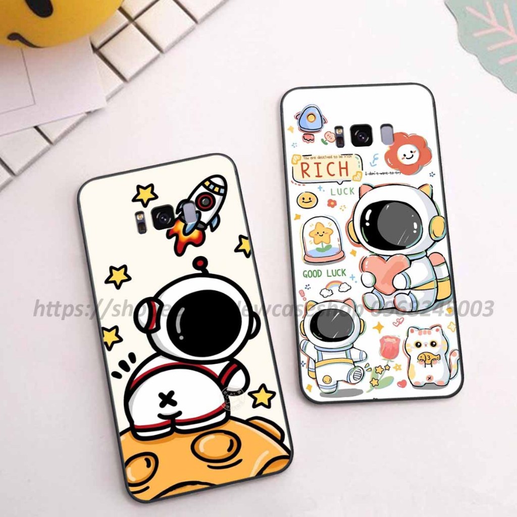 Ốp Samsung S8 / S8 PLUS / S8+ viền vuông hình gấu dâu lotso,shin,gấu trúc cute dễ thương