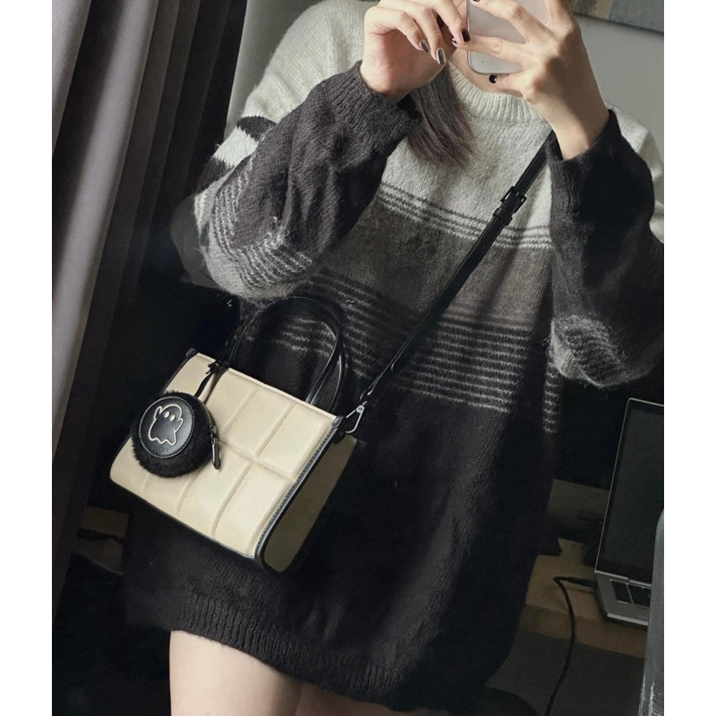 Túi PE DO quai xách Hoạt Hình kẻ ô mẫu mới kèm tag treo