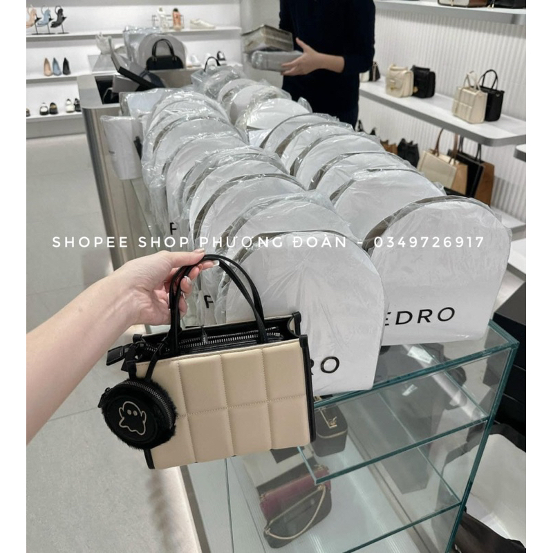 Túi PE DO quai xách Hoạt Hình kẻ ô mẫu mới kèm tag treo