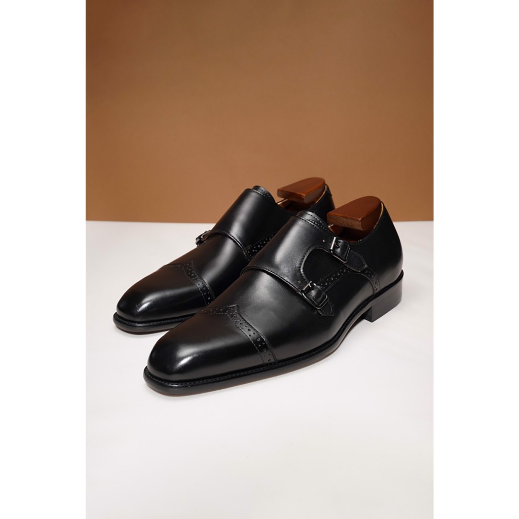 GIÀY DA NAM ADAM STORE ĐEN MONK STRAP GTX009D