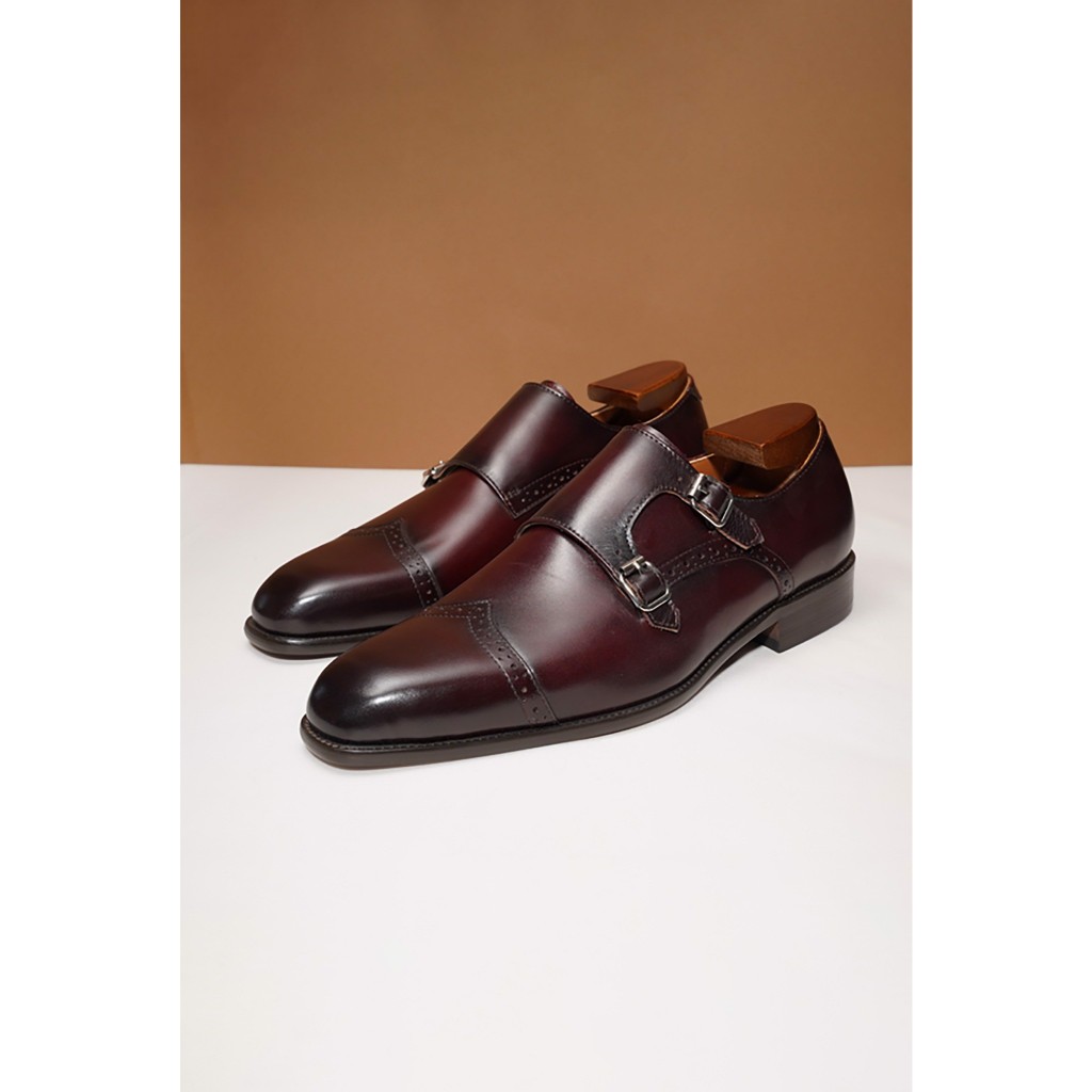 GIÀY DA NAM ADAM STORE MONK STRAP BURGENDY GTX009M