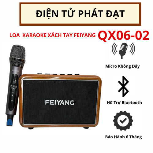 Loa Kéo Mini FEIYANG QX 0602 Hàng Chính Hãng, Loa Karaoke Tích Hợp Equalizer Chỉnh Âm Qua Vang Số Cực Hay