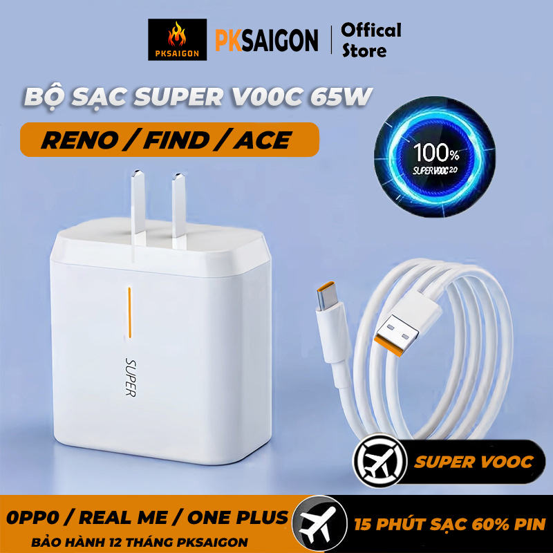 Bộ Sạc Nhanh 65w Oppo - Realme SUPER VOOC Chân Type C Hàng Chuẩn Zin Máy - PKSAIGON