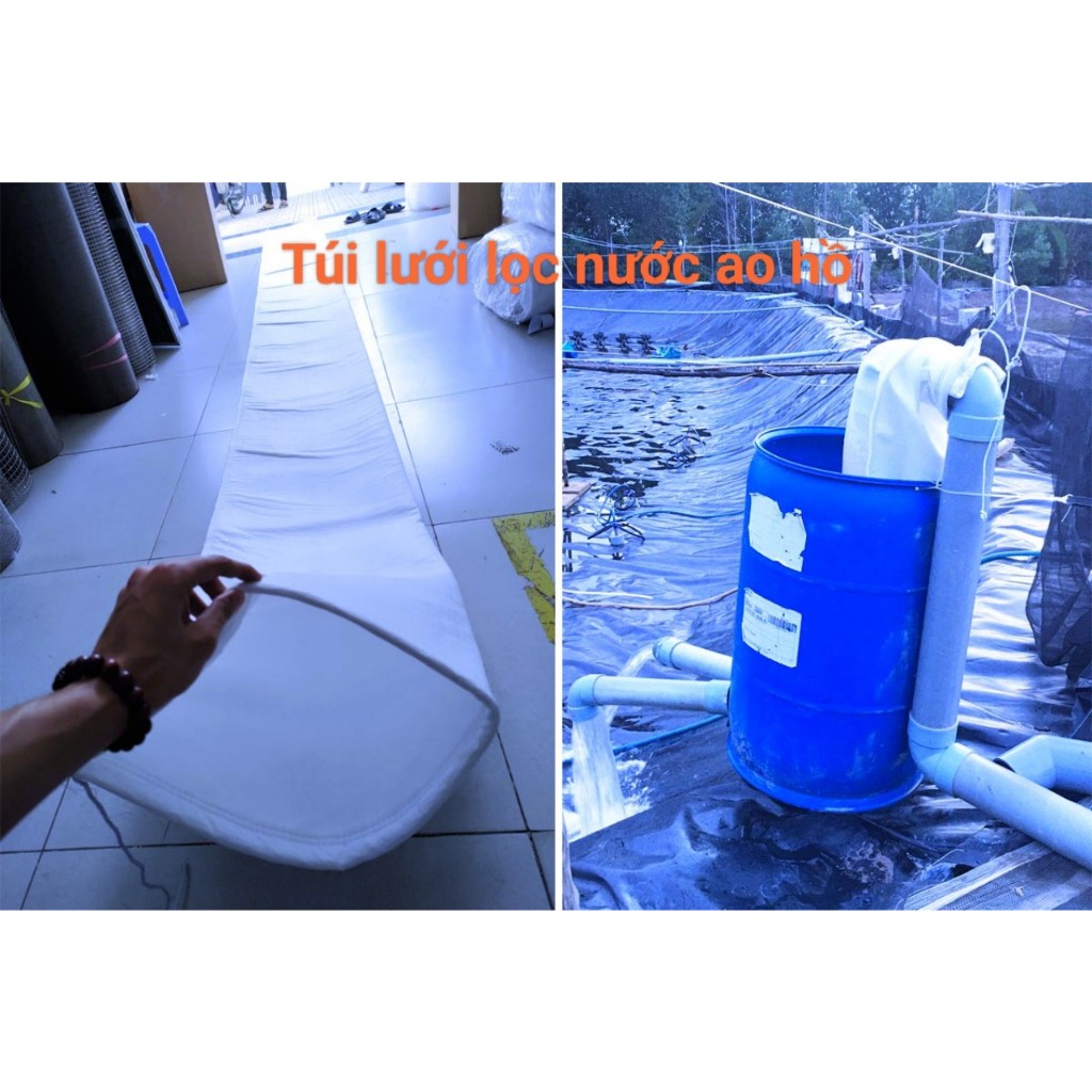 Túi cước lọc nước vào ao nuôi thủy sản siêu bền