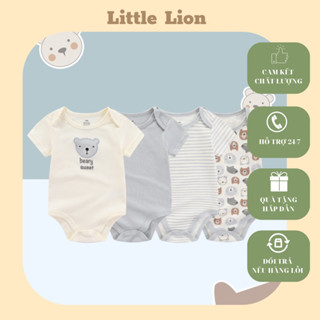 Set 4 bộ bodysuit, đồ bộ liền thân dành cho bé trai bé gái chất liệu sợi bông an toàn cho bé sơ sinh