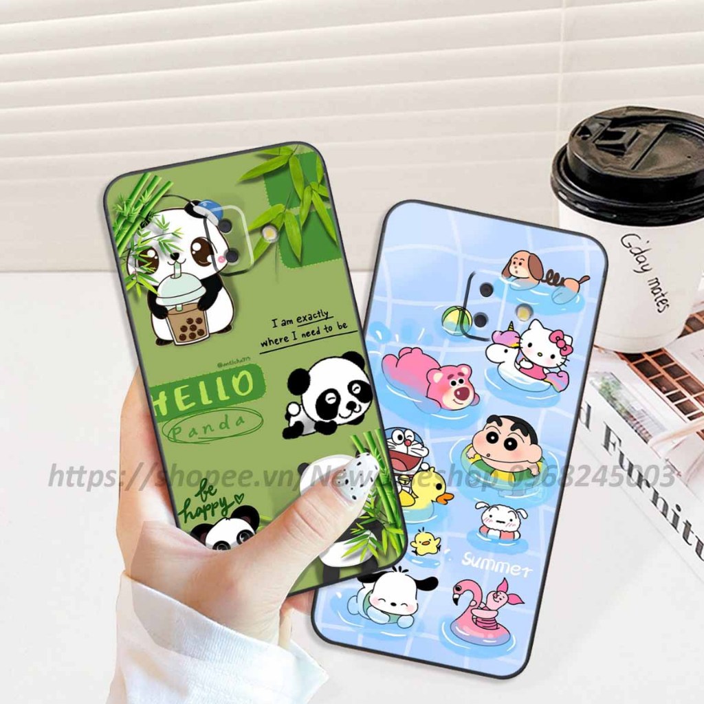 Ốp Samsung J6 / J6 PLUS / J6+ viền vuông hình gấu dâu lotso,shin,gấu trúc cute dễ thương
