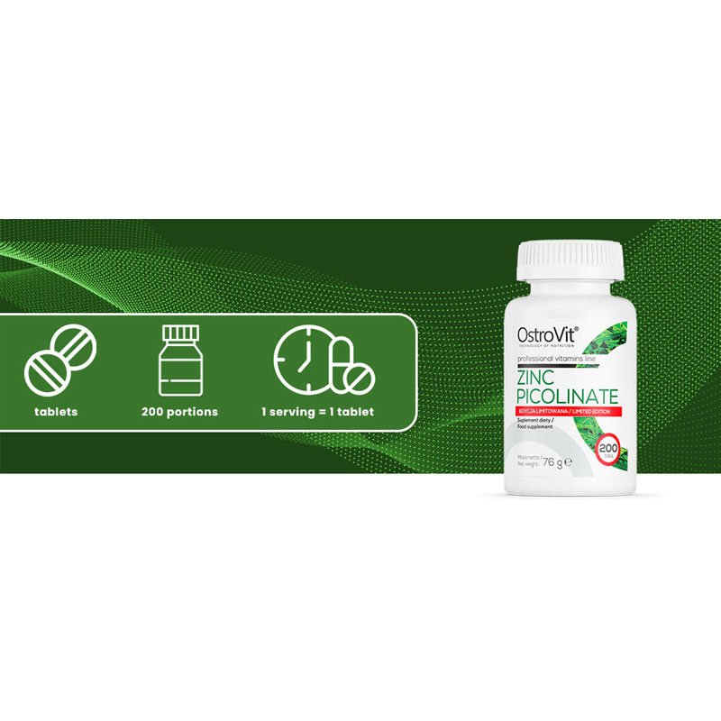 OSTROVIT ZINC PICOLINATE Viên Uống Hỗ Trợ Hệ Miễn Dịch Và Tăng Cường Phục Hồi Cơ Bắp