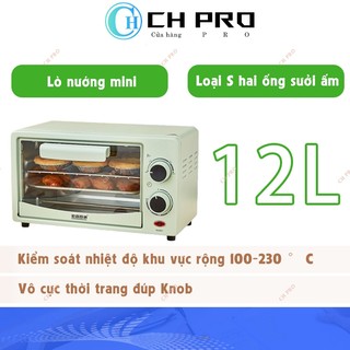 Lò nướng mini, lò nướng đa năng, dung tích 12L tiện dụng cho mọi gia đình, công suất lớn 750W nướng nhanh chóng