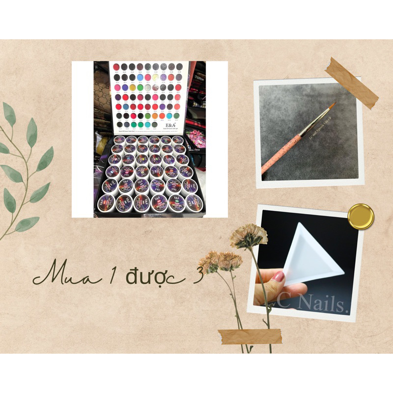 Set gel vẽ 36 màu siêu đặc E&A tặng kèm cọ vẽ và khay đựng màu