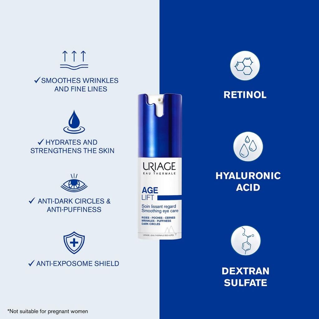 Kem Mắt Uriage Age Lift Eye Cream 15mL Ngừa Lão Hóa, Giảm Thâm & Bọng Mắt