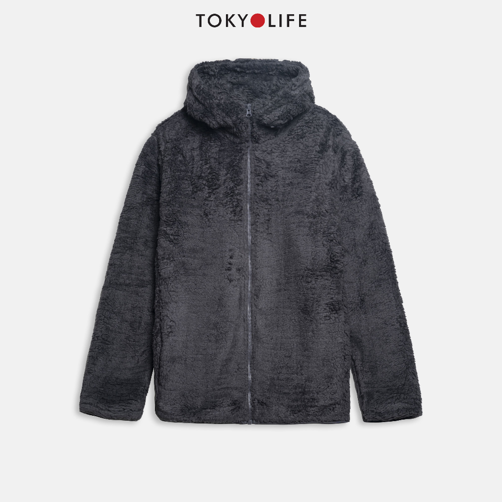 Áo khoác lông cừu nhân tạo Nam mũ liền mềm mịn, siêu ấm TOKYOLIFE C7FLJ502N