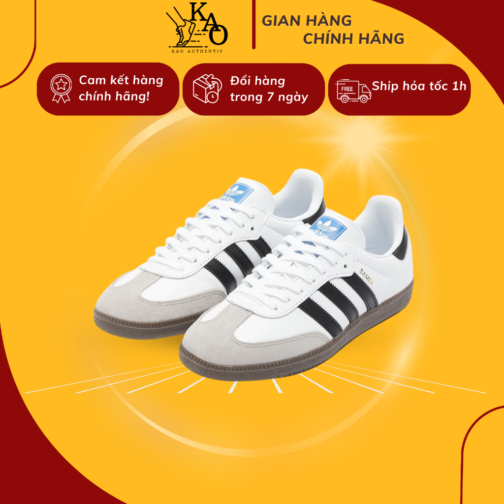 Giày Adidas Samba Vegan ‘White Black’ Hàng Chuẩn Bao Check