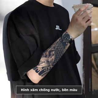  Hình xăm tay hình cá chép HY-008 miếng dán hình xăm tạm thời tattoo 15 ngày chống nước 