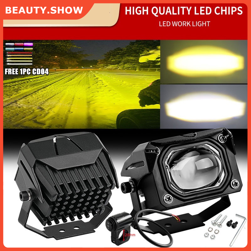 Đèn sương mù LED 12D 3" 100W 6000K 3000K 12000LM chuyên dụng cho xe máy/xe địa hình/xe tải/ô tô 12V 24V