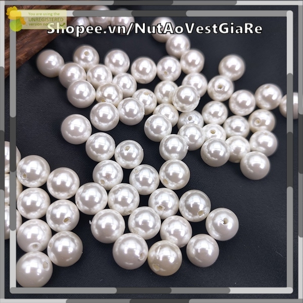 Set 50-150 hạt ngọc trai tròn có lỗ hoặc không lỗ nhân tạo 6mm, 8mm, 10mm, 12mm tự trang trí trang sức
