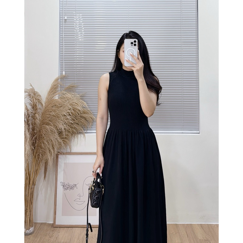 89158 váy len sát nách dáng dài