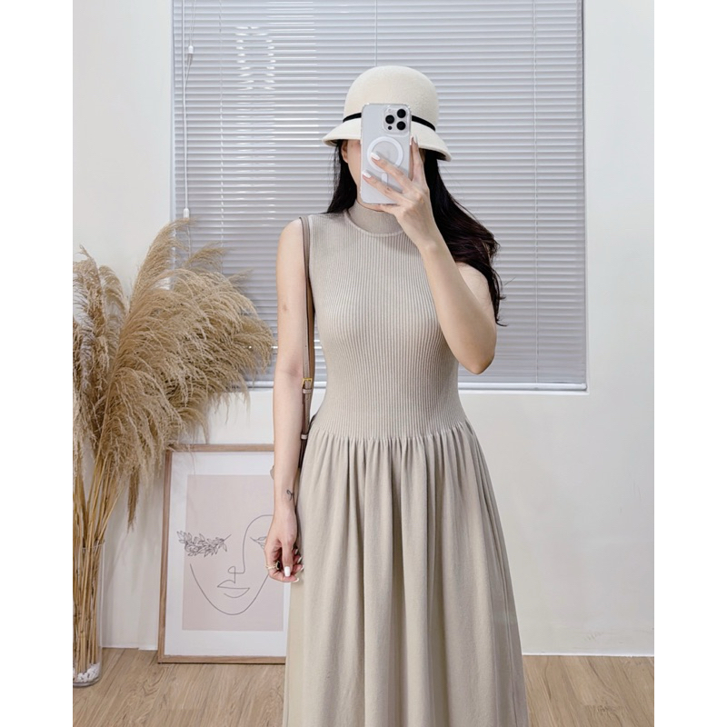 89158 váy len sát nách dáng dài