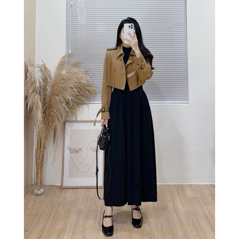 89158 váy len sát nách dáng dài