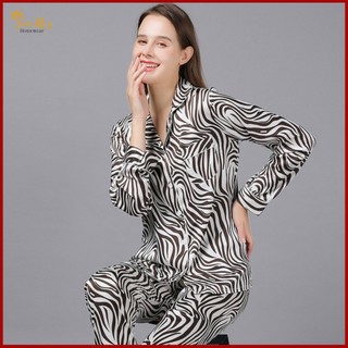 Bộ lụa hàn châu dài tay sóng sơn 04, forme pijamas