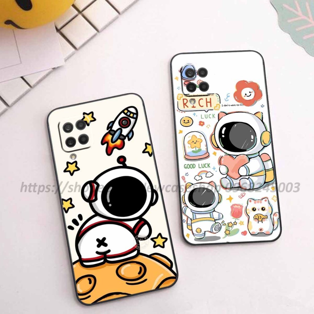 Ốp Samsung A12 / A22 4G / A22 5G / M32 4G viền vuông hình gấu dâu lotso,shin,gấu trúc cute dễ thương