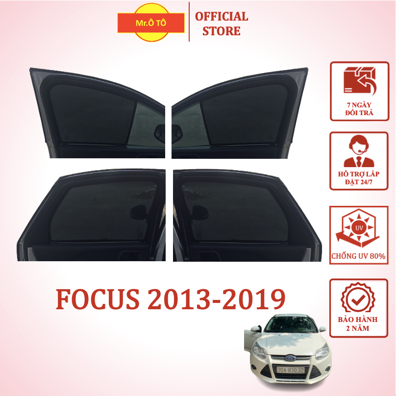 Rèm Che Nắng Xe Ford Focus Sedan 2014-2019 chống UV (không nam châm) Hàng Loại 1 MR.ÔTÔ -Bảo Hành 2 Năm