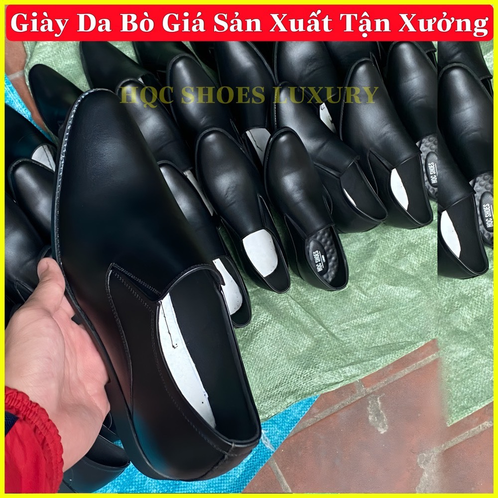 Giày tăng chiều cao nam HQC SHOES da bò đế cao su bảo hành 1 năm GT338