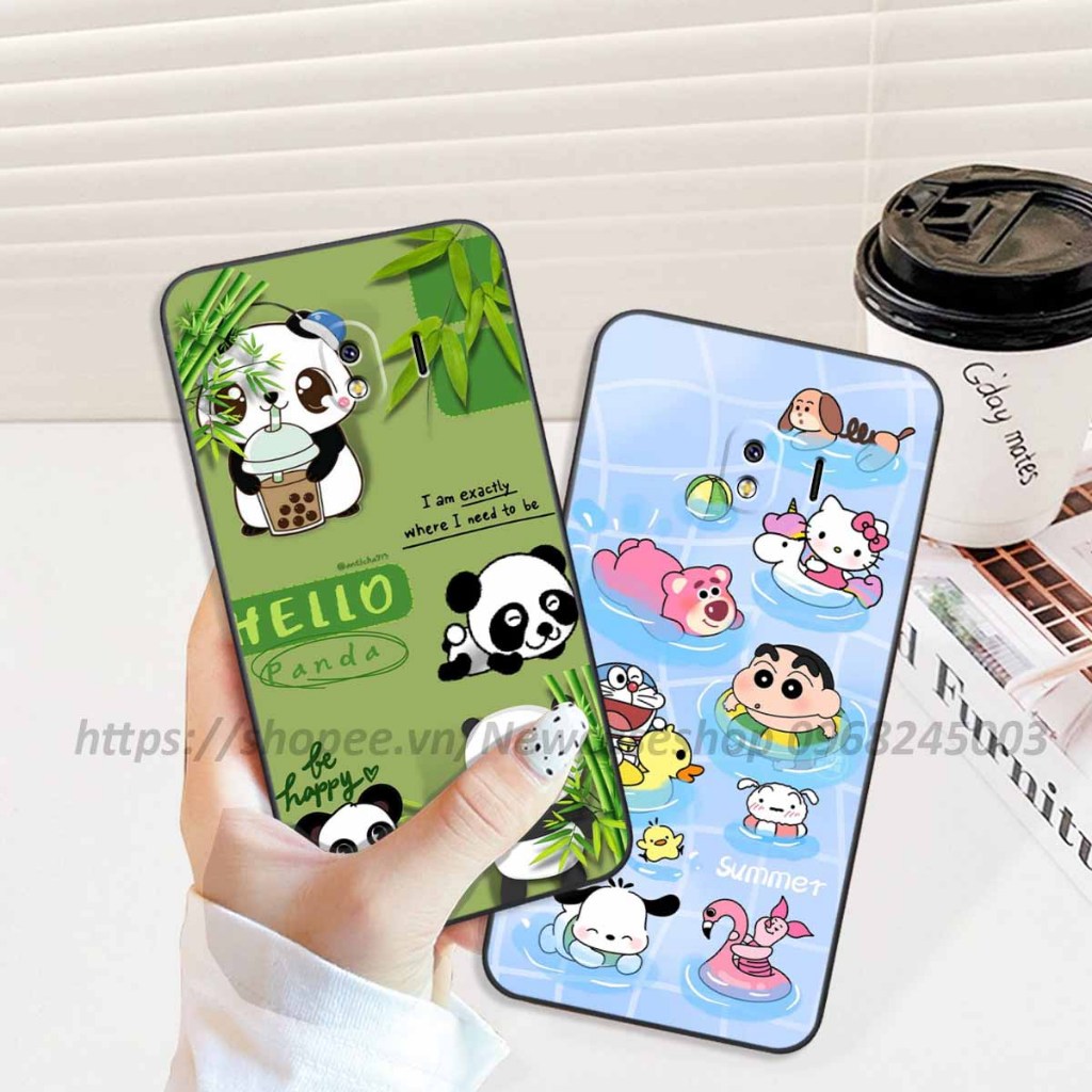 Ốp Samsung J4 / J4 2018 / J2 CORE / J2 PRO viền vuông hình gấu dâu lotso,shin,gấu trúc cute dễ thương