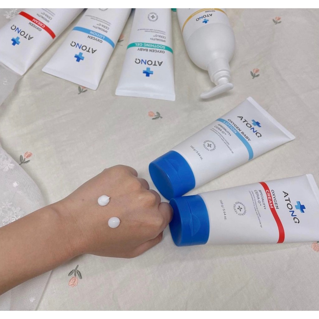 Kem dưỡng ẩm chuyên biệt cho bé viêm da cơ địa, chàm sữa Atono2 Oxygen Cream hữu cơ 160g  Made in Korea