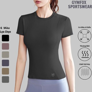 Áo thun thể thao nữ gymfox form ôm body tay ngắn tôn dáng