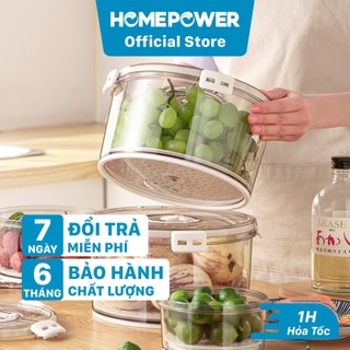 Hộp đựng thực phẩm hình tròn Homepower HT, hộp bảo quản thực phẩm tủ lạnh cao cấp