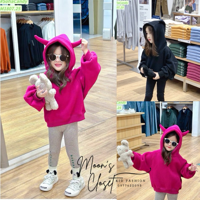 HTK- Áo nỉ 2 tai Sofia candy size 18/24m-11/12y