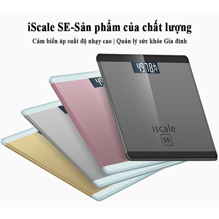 Cân sức khỏe điện tử chính hãng iScale SE 150kg màn hình LCD rõ nét kính cường lực cao cấp thiết kế gọn nhẹ