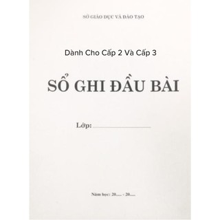 Sách - sổ ghi đầu bài cấp 2