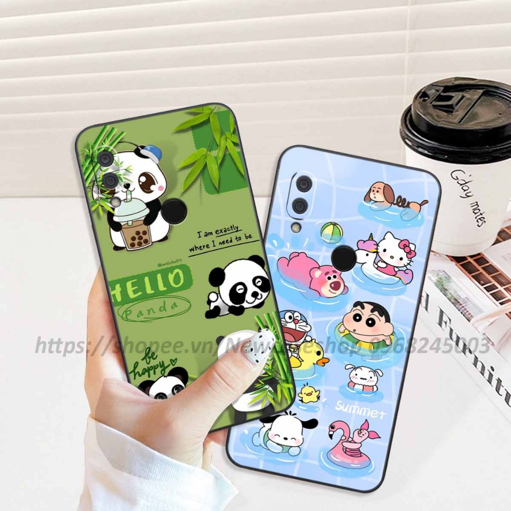 Ốp Xiaomi Redmi 6 Pro / Mi A2 Lite / S2 / Mi 6X / Mi A2 viền vuông hình gấu dâu lotso,shin,gấu trúc cute dễ thương