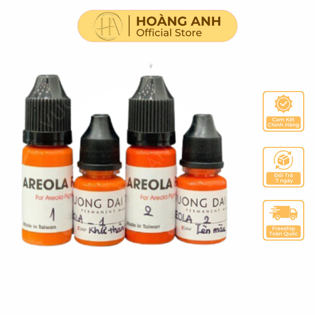 Mực Nhũ Hoa AREOLA Mini 3,3ml /Fullsize 10ml lên màu chuẩn đẹp