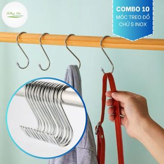 Combo 10 Móc treo đồ chữ S Inox sáng bóng