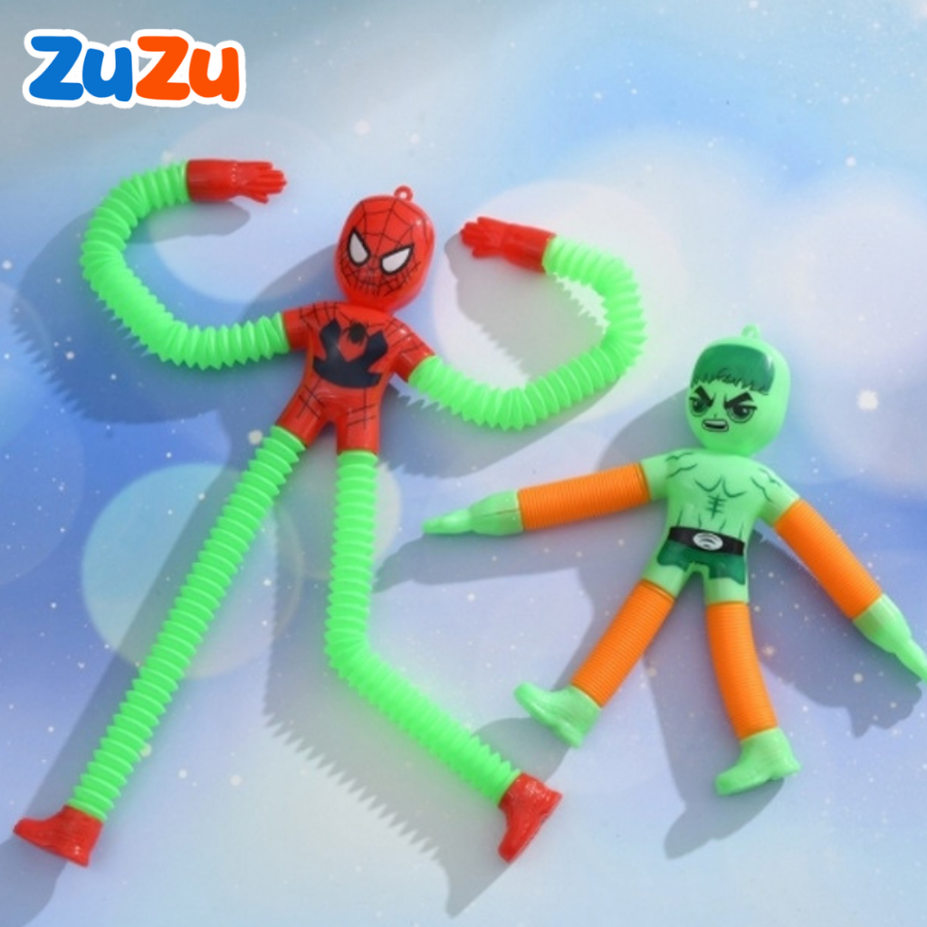 Siêu Nhân Lò Xo Co Dãn Có Đèn Phát Sáng Cho Bé, Đồ Chơi Trẻ Em Siêu Nhân Người Nhện Kéo Dài Spiderman
