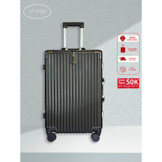 Vali khung nhôm 2 size 20/24inch chất liệu nhựa abs + pc màu đen