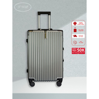 Vali khung nhôm 2 size 20/24 chất liệu nhựa abs + pc màu xám chì