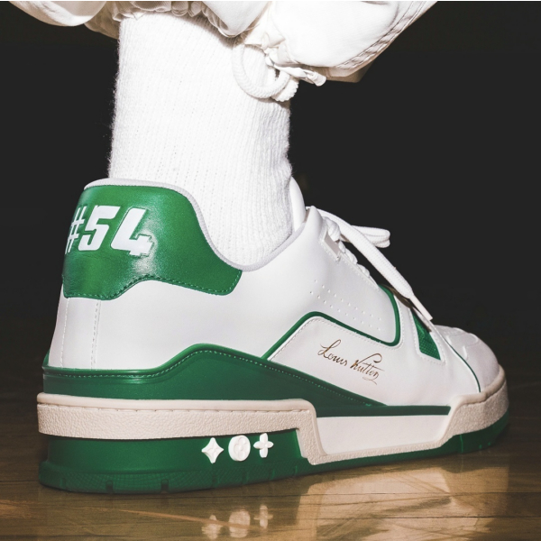 Giày thể thao LV trainer 54 xanh lá, sneaker louis vuitton 54 white green da cao cấp hàng mới về 2023