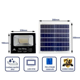 Đèn pha năng lượng mặt trời  Solar light  25W 40W 60W 100W 200W 300w BẢO HÀNH 2 NĂM