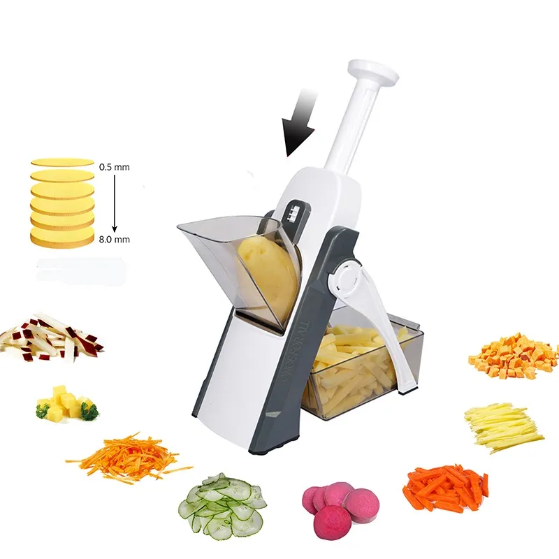 Máy Bào Nạo Cắt Lát Rau Củ Quả, Thịt Đông Lạnh Đa Năng, Siêu Sắc - Dụng Cụ Thái Sợi Rau Củ Từ Nhựa ABS Và Thép Không Gỉ