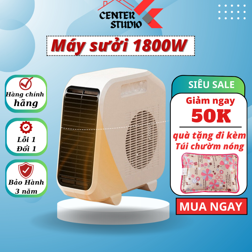 Quạt Sưởi, Máy Sưởi Ấm Đa Năng Giành Cho Mùa Đông Bản Cao Cấp, Tiết Kiệm Điện, An Toàn Khi Sử Dụng Công Suất 1800W