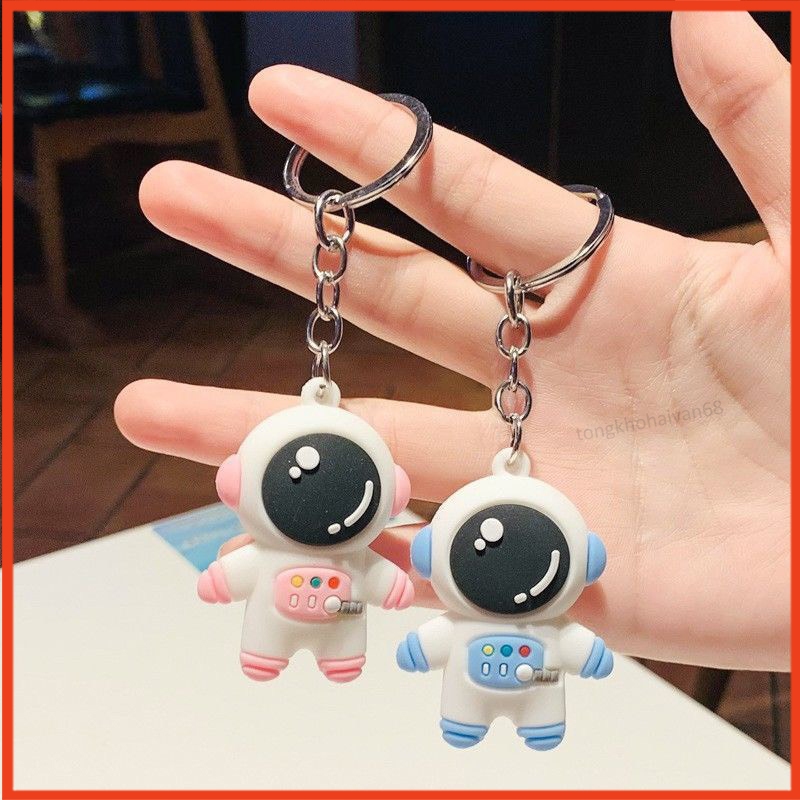 Móc Khoá Phi Hành Gia Xanh Hồng Dễ Thương, Móc Khoá Thiết Kế Đơn Giản